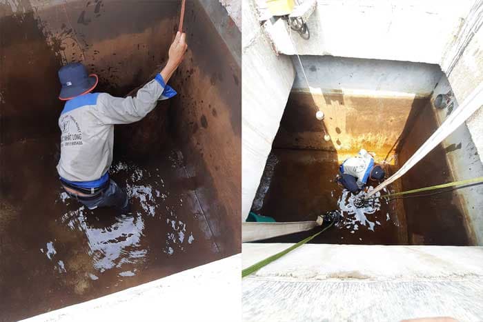 Dịch vụ vệ sinh bể nước ngầm của Điện Nước Nhất Long